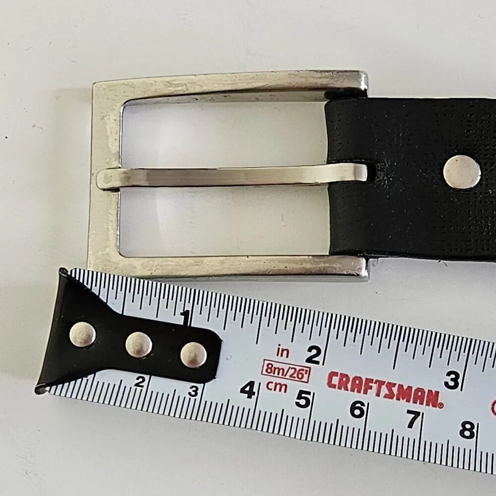 Keldon Belt Men 42 Black Genuine Leather Metal Buckle Made In Canada Vtg Classic